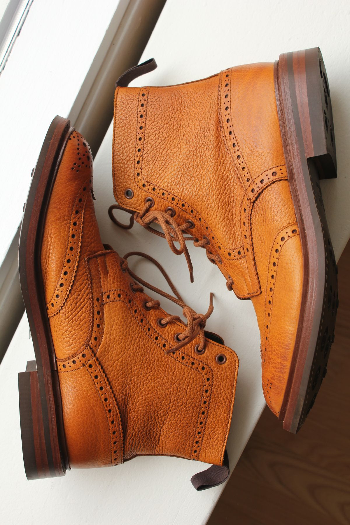 Photo by JSD on August 6, 2025 of the Tricker's Stow Country Boot in Acorn Muflone.