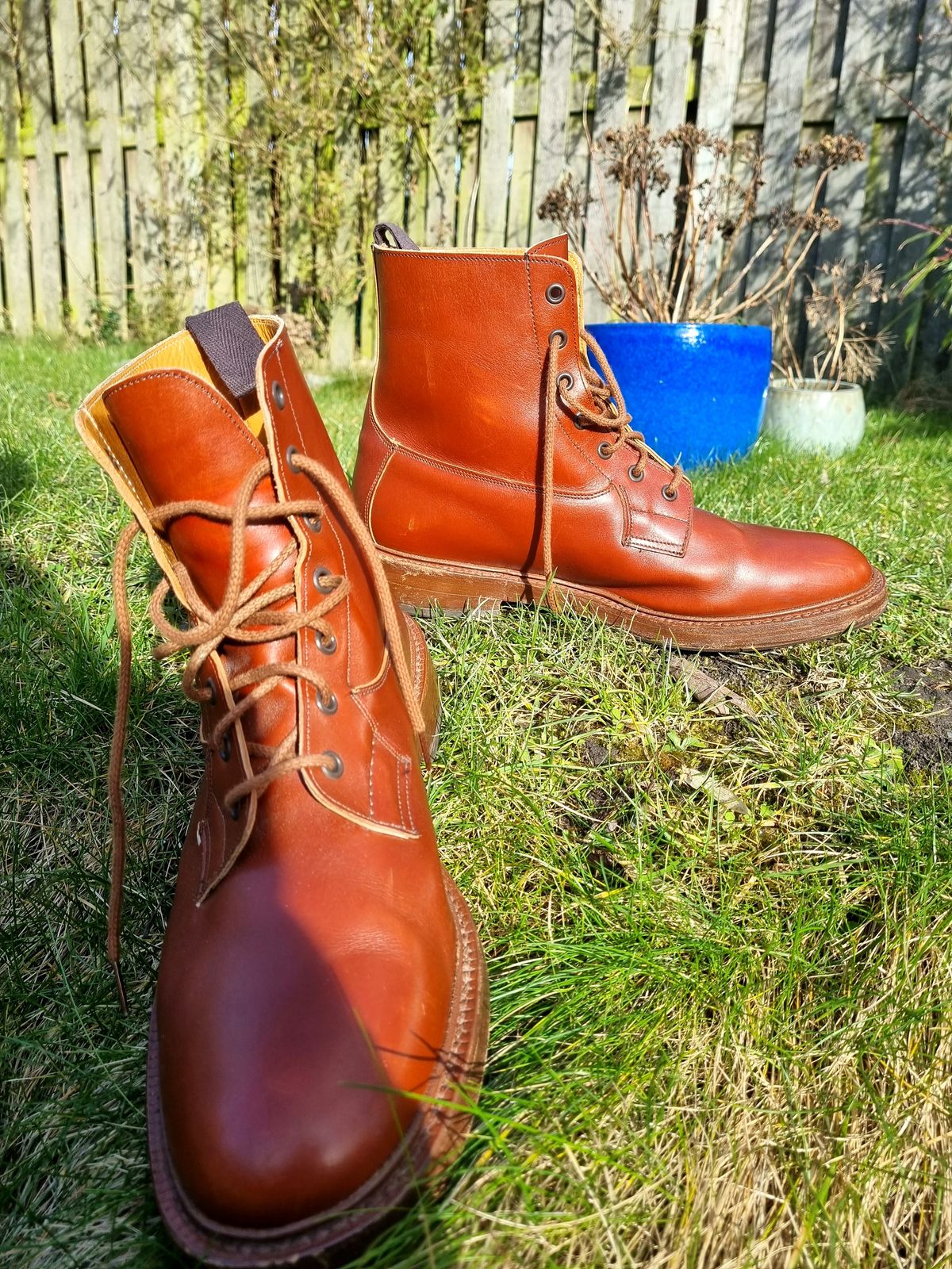 Photo by JSD on March 2, 2025 of the Tricker's Burford Country Boot in Marron Antique.