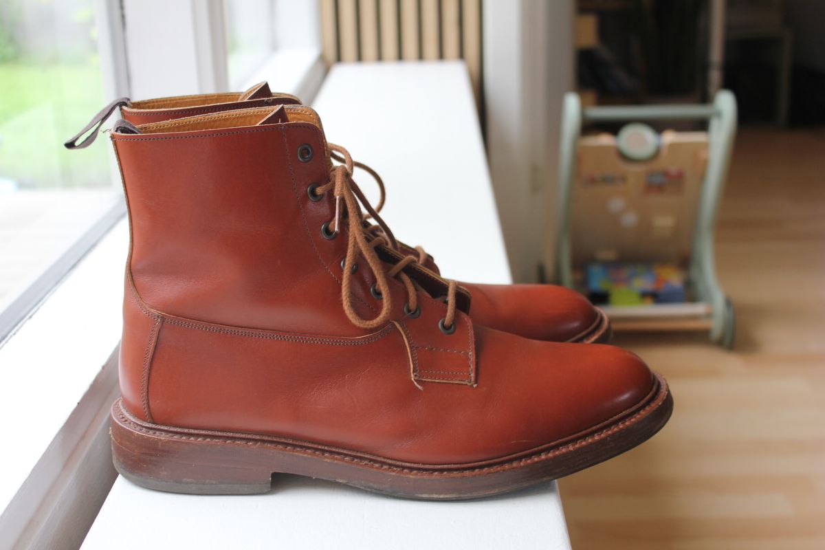 Photo by JSD on August 6, 2025 of the Tricker's Burford Country Boot in Marron Antique.