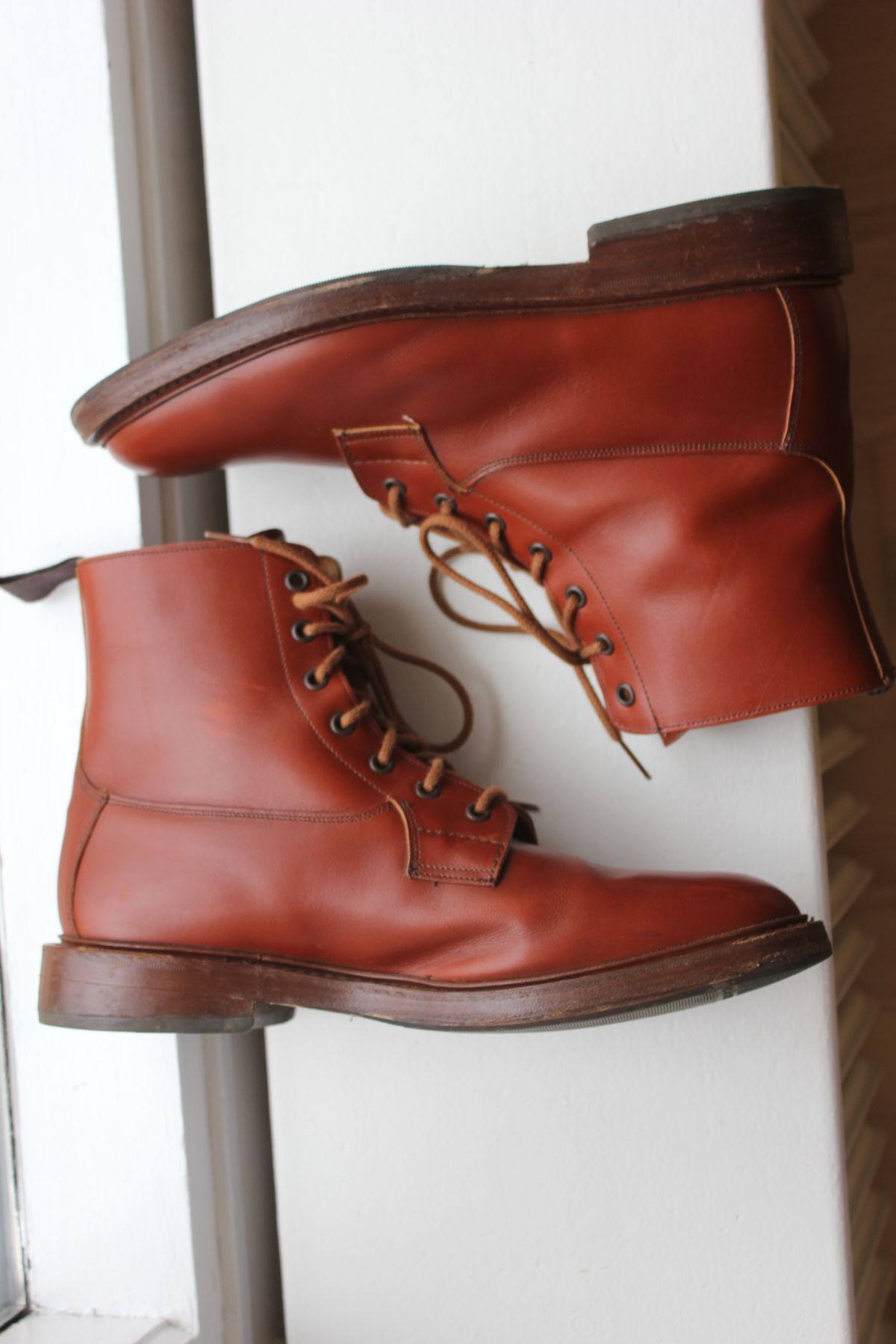 Photo by JSD on August 6, 2025 of the Tricker's Burford Country Boot in Marron Antique.