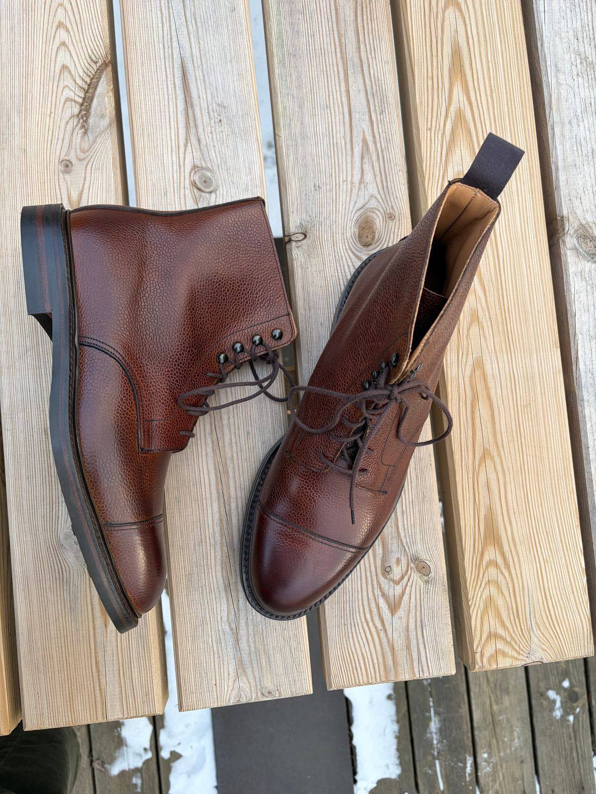 Photo by JSD on February 1, 2026 of the Crockett & Jones Coniston in Dark Brown Scotch Grain.