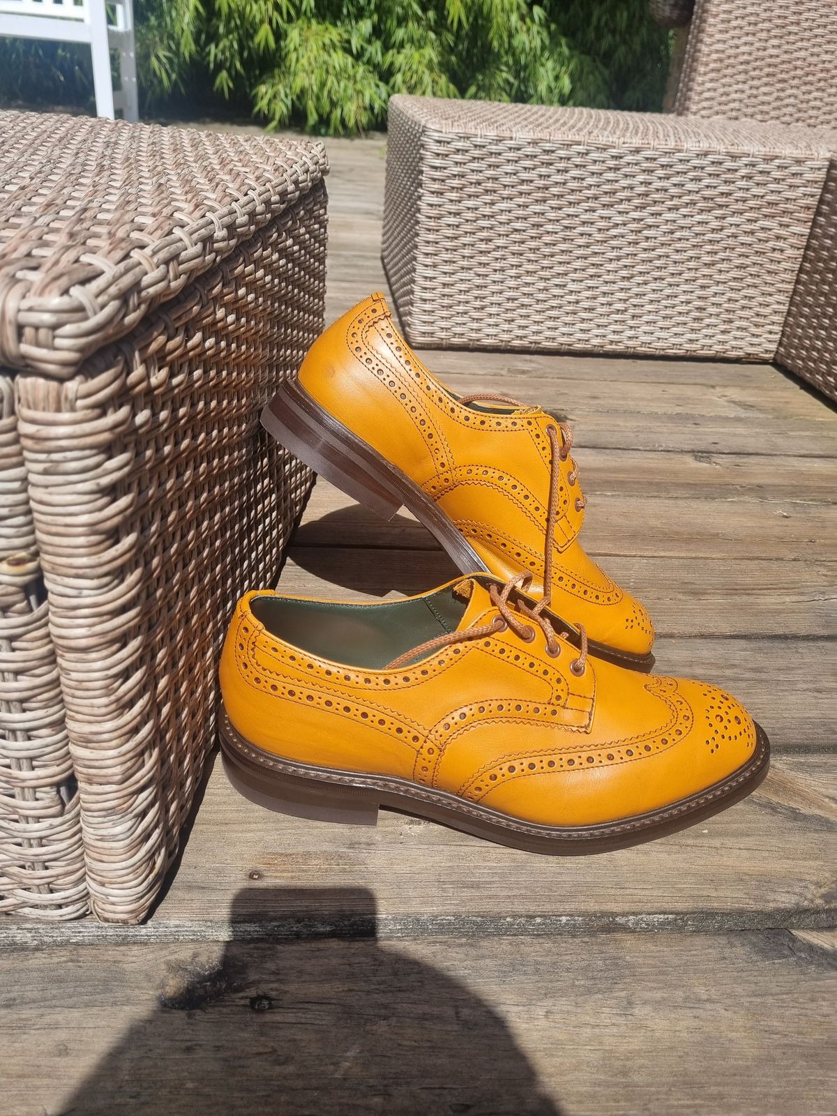 Photo by JSD on May 26, 2025 of the Tricker's Bourton Country Shoe in Acorn Antique Olivvia Classic.