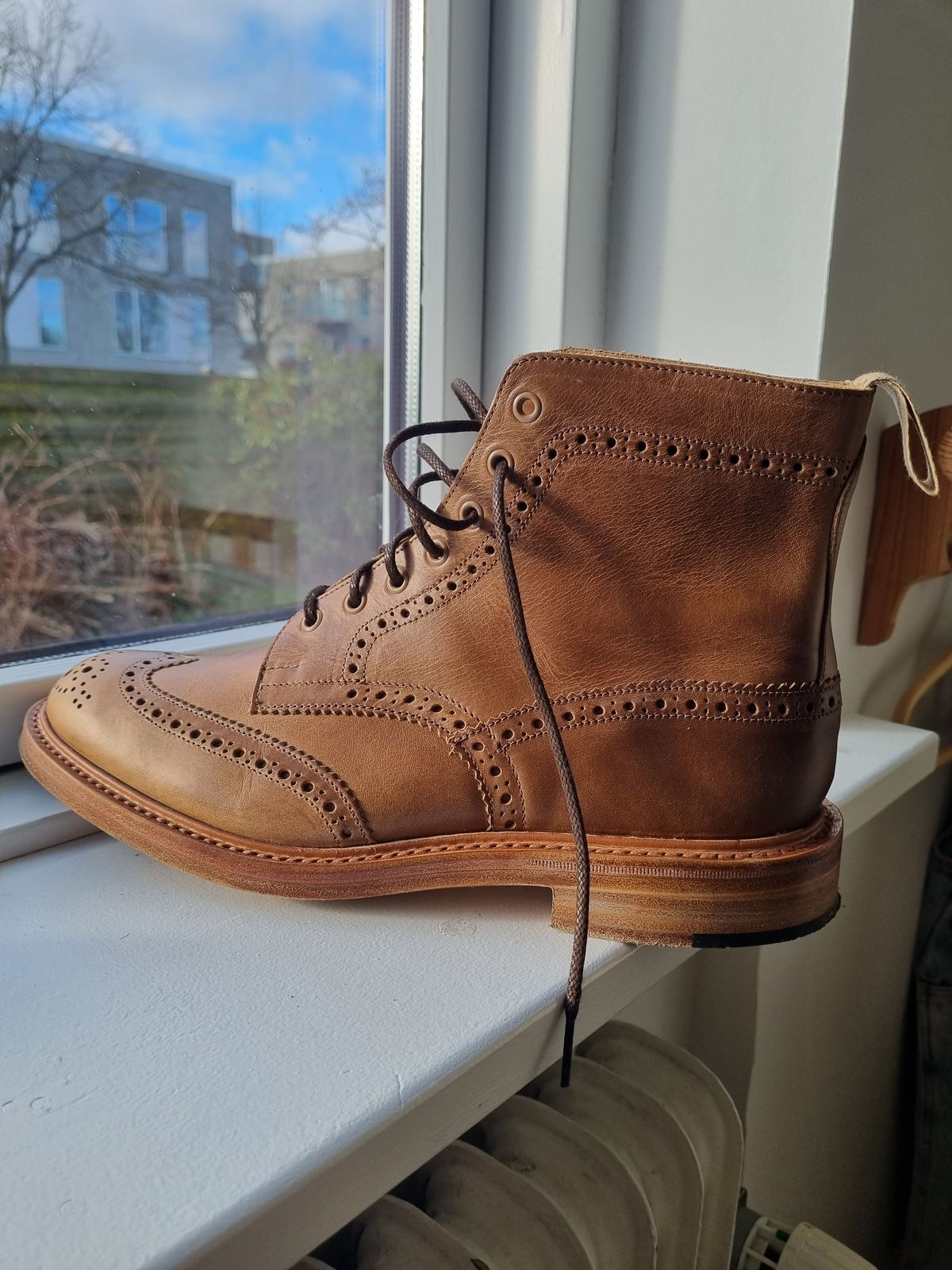 Photo by JSD on February 16, 2025 of the Tricker's Stow Country Boot in Horween Natural Chromexcel.
