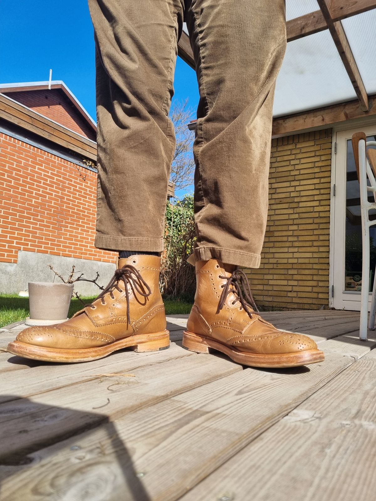 Photo by JSD on April 4, 2025 of the Tricker's Stow Country Boot in Horween Natural Chromexcel.