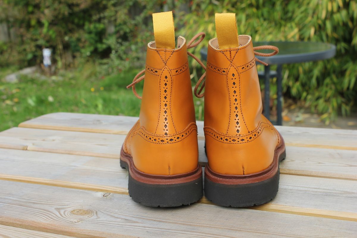 Photo by JSD on October 9, 2025 of the Tricker's Stow Country Boot in Acorn Antique.
