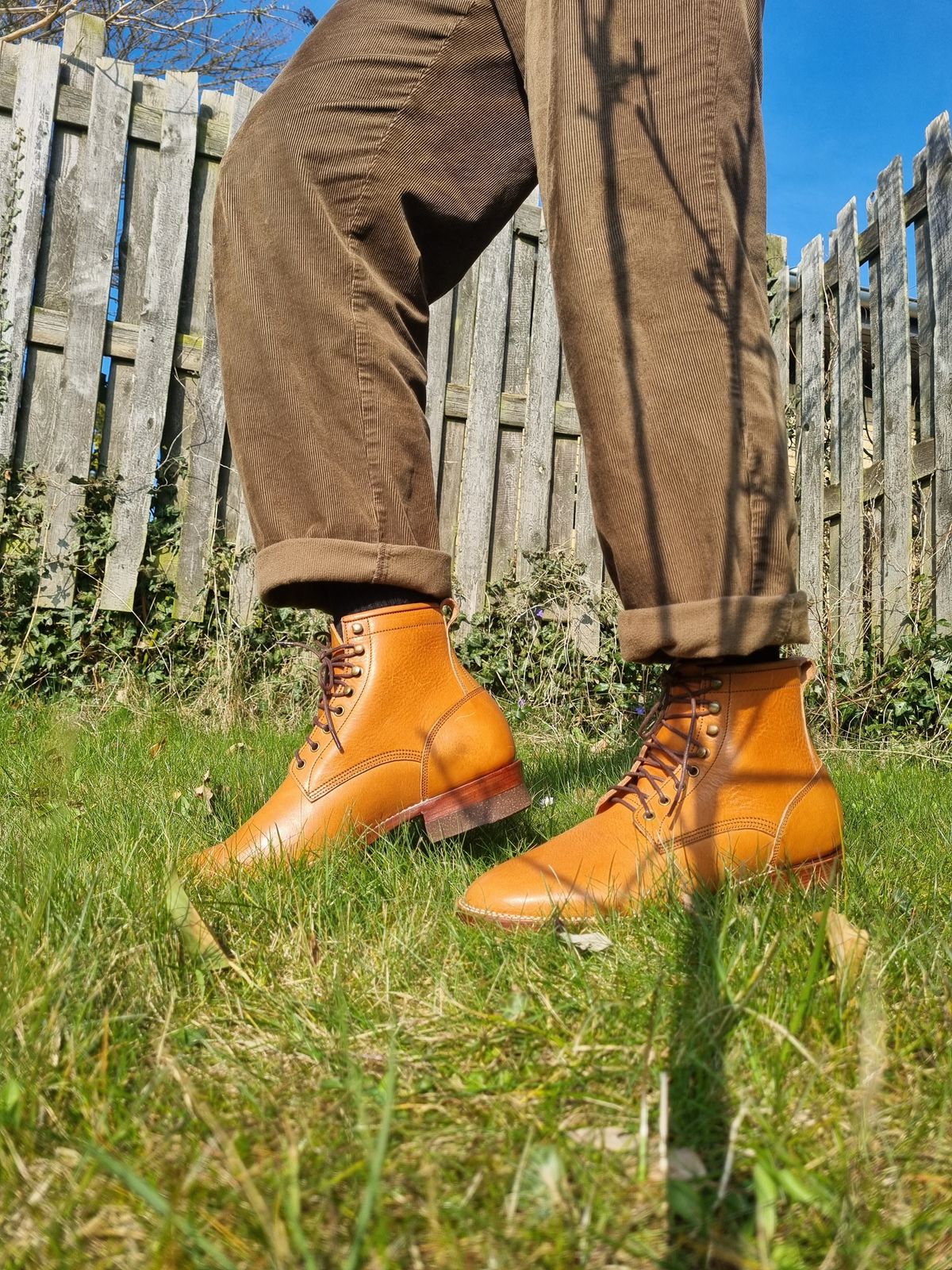 Photo by JSD on March 28, 2025 of the Jakkrabbits Logger Boot in Tochigi Oil Vachetta #1 Light Brown.