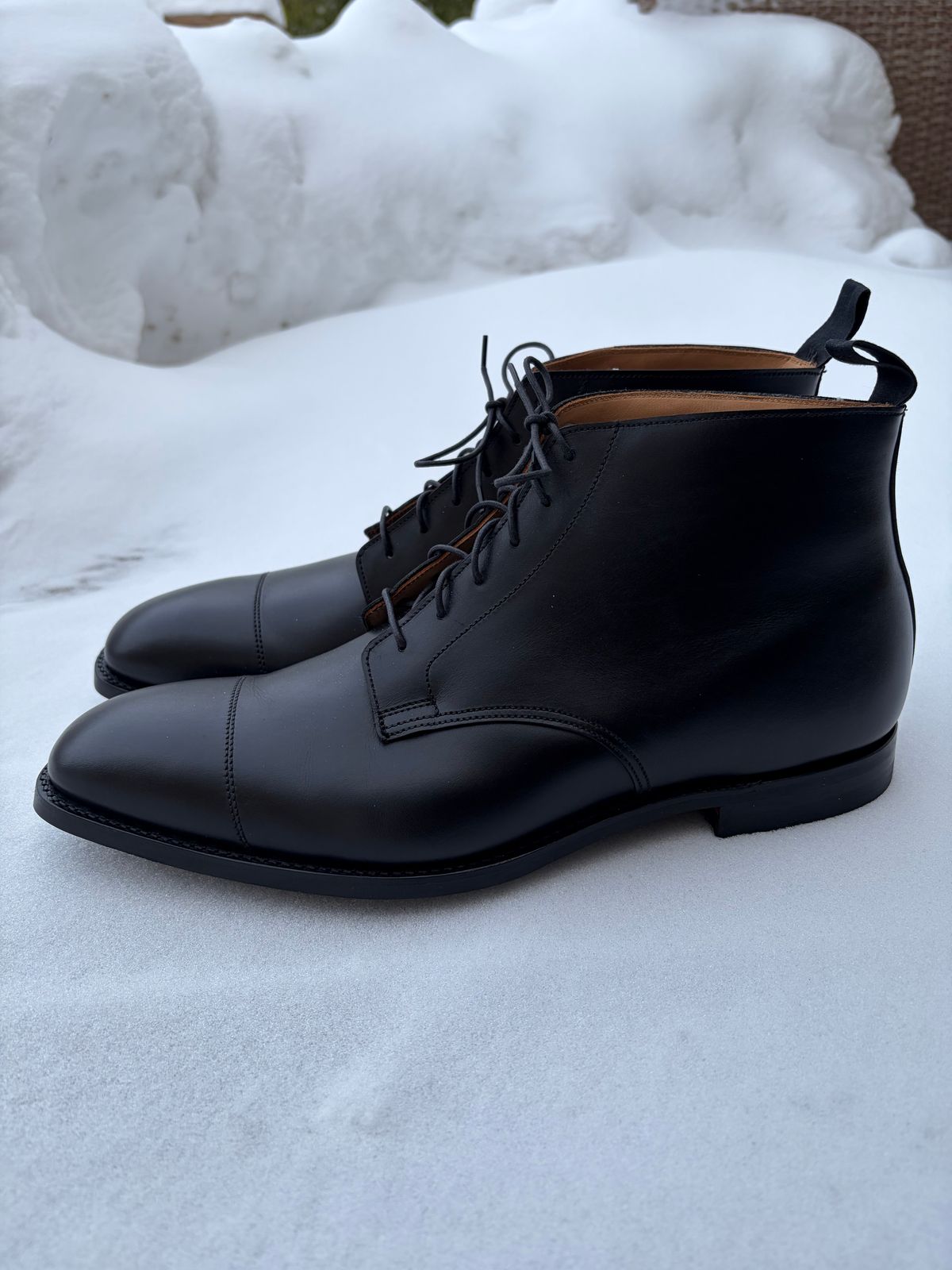 Photo by JSD on February 13, 2026 of the Crockett & Jones Tees in D'Annonay Black Calf.