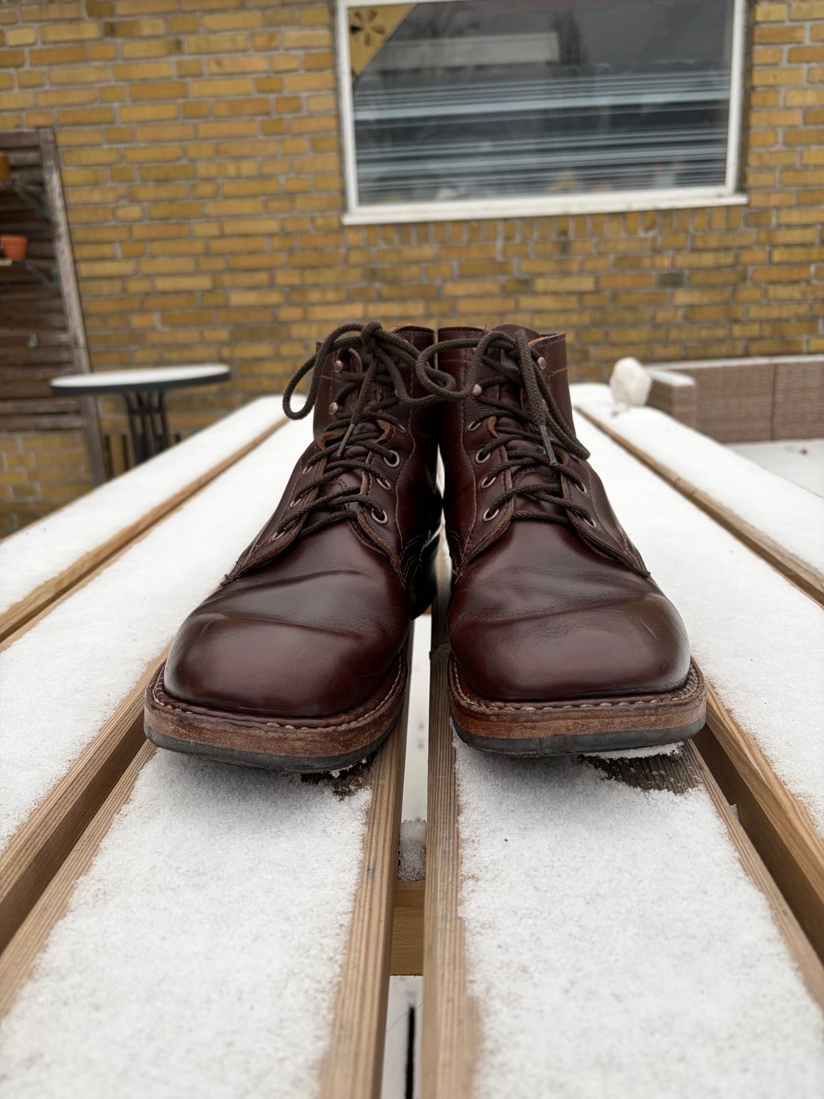 Photo by JSD on January 31, 2026 of the White's Semi-Dress in Horween Brown Chromexcel.