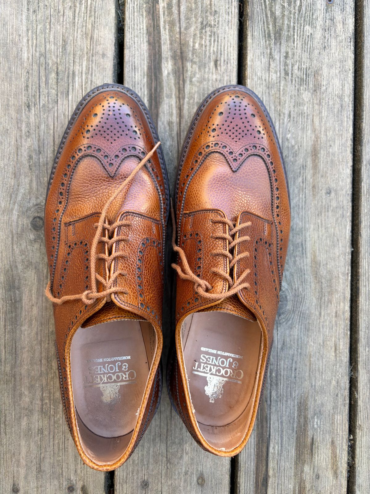 Photo by JSD on May 12, 2026 of the Crockett & Jones Pembroke in Tan Scotch Grain.