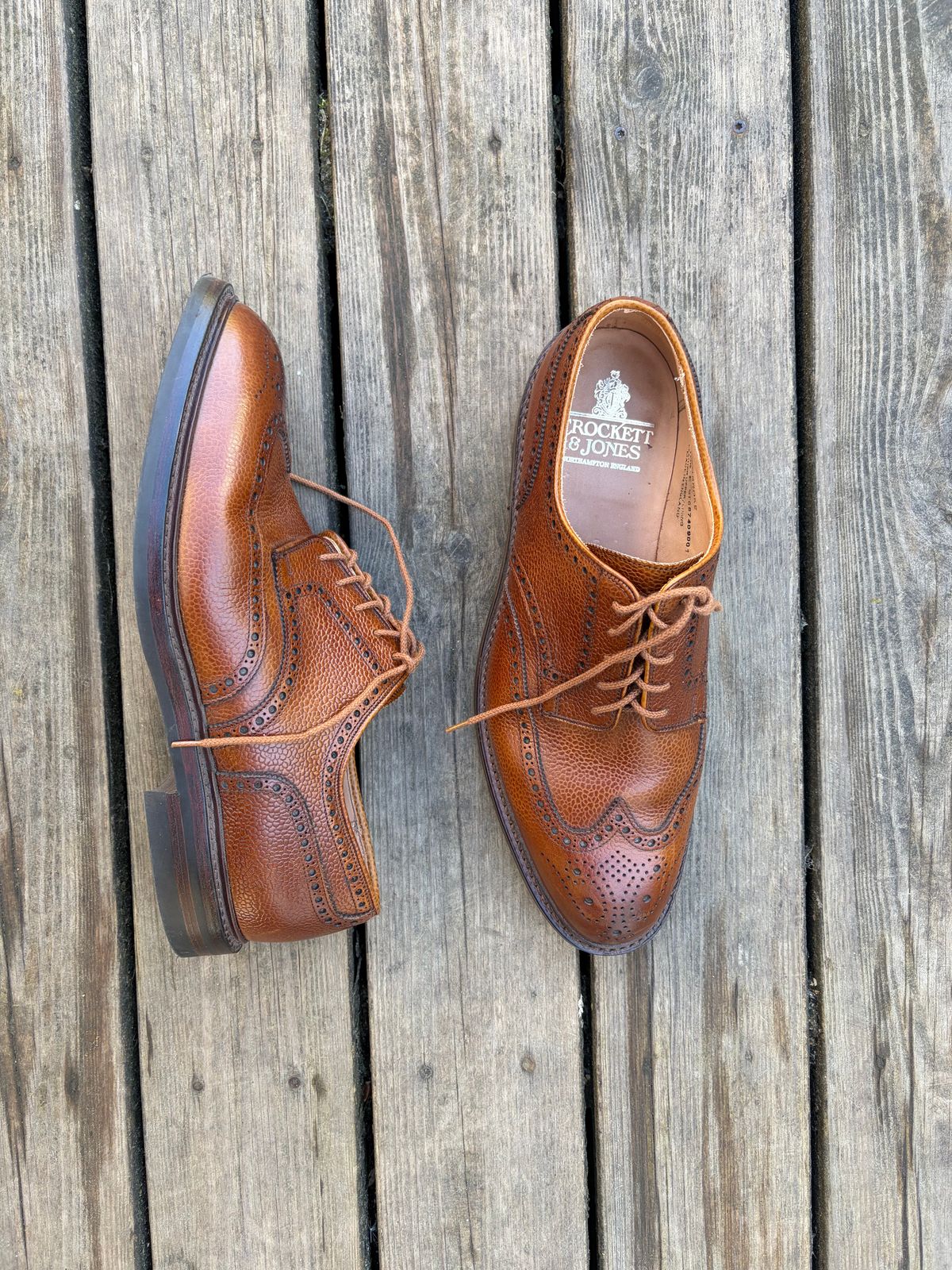 Photo by JSD on May 12, 2026 of the Crockett & Jones Pembroke in Tan Scotch Grain.
