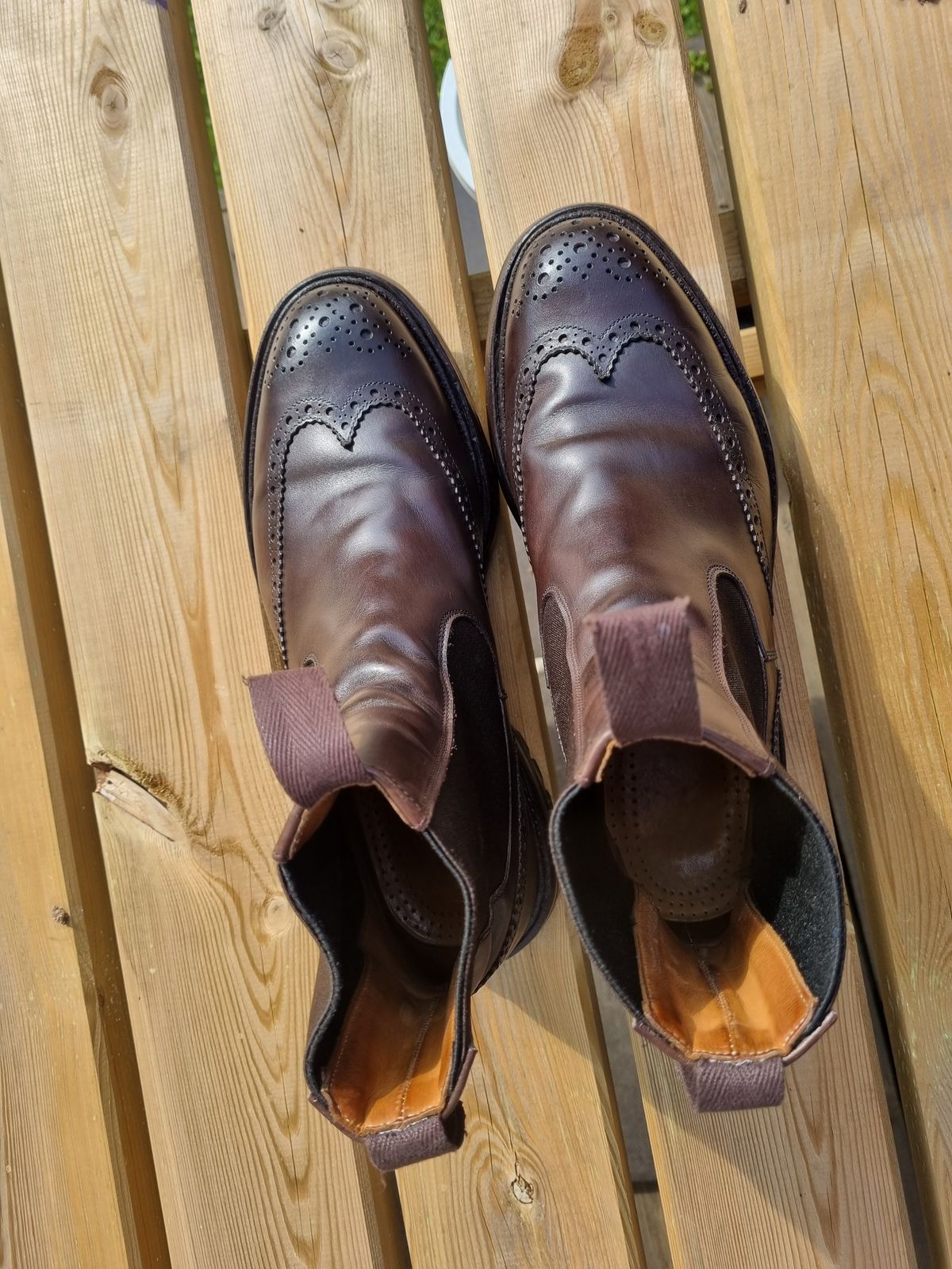 Photo by JSD on August 1, 2025 of the Tricker's Henry Country Dealer Boot in Espresso Burnished Calf.