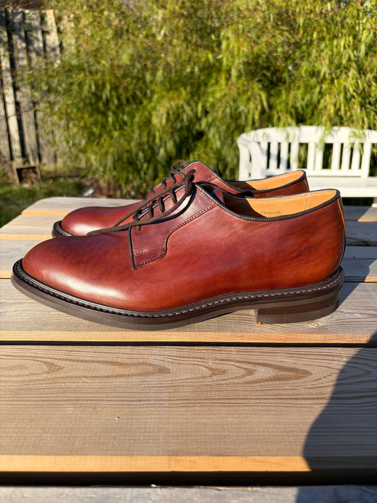 Photo by JSD on March 4, 2026 of the Tricker's Bobby in Horween Brown Shell Cordovan.