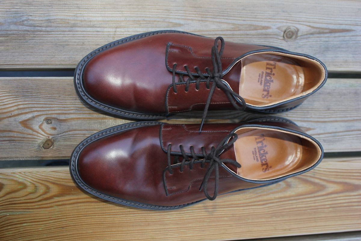 Photo by JSD on March 14, 2026 of the Tricker's Bobby in Horween Brown Shell Cordovan.