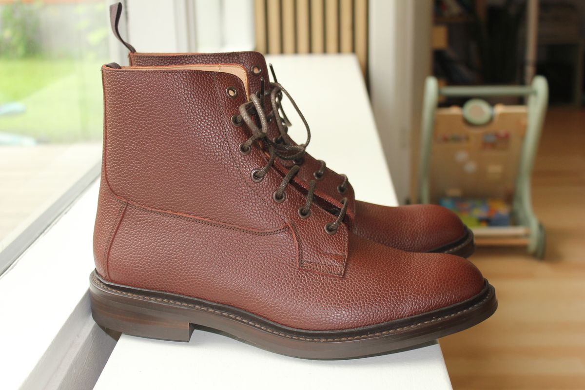 Photo by JSD on August 6, 2025 of the Tricker's Burford Country Boot in Brown Zug Grain.