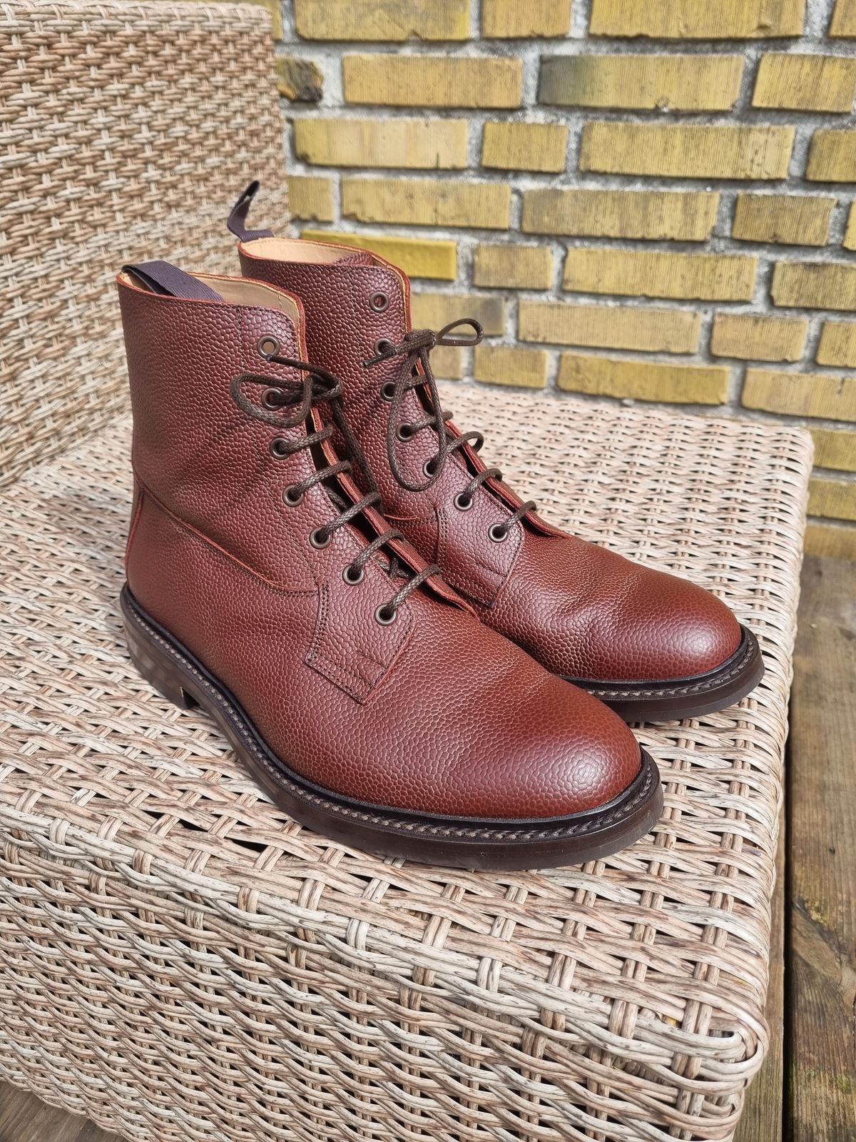 Photo by JSD on August 7, 2025 of the Tricker's Burford Country Boot in Brown Zug Grain.
