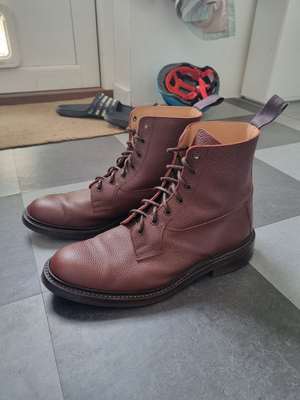Photo by JSD on September 3, 2025 of the Tricker's Burford Country Boot in Brown Zug Grain.