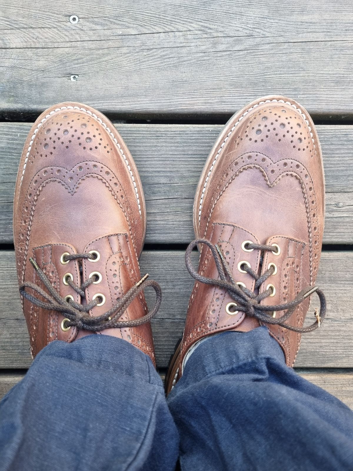Photo by JSD on May 12, 2025 of the Tricker's Bourton Country Shoe in Whiskey Pampus.