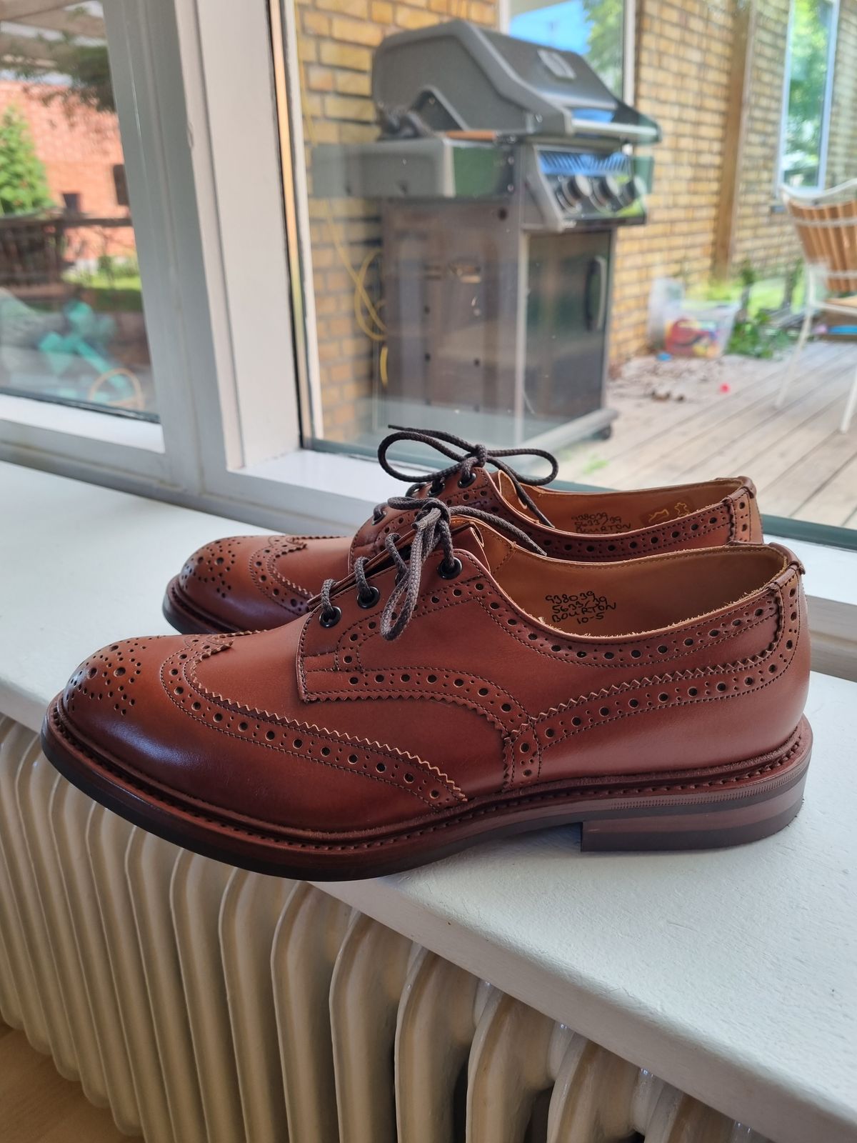 Photo by JSD on June 20, 2025 of the Tricker's Bourton Country Shoe in Marron Antique.