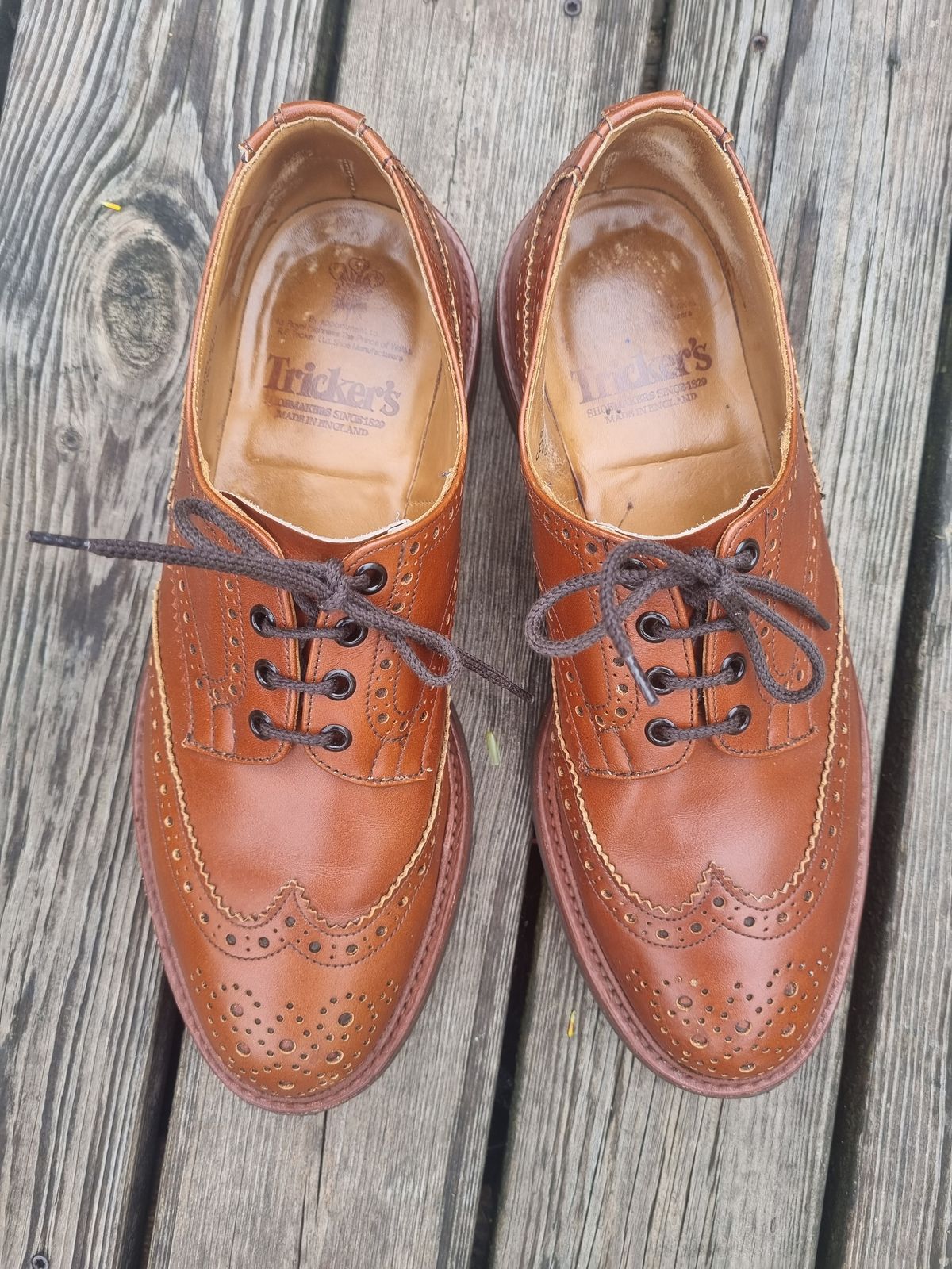 Photo by JSD on July 22, 2025 of the Tricker's Bourton Country Shoe in Marron Antique.