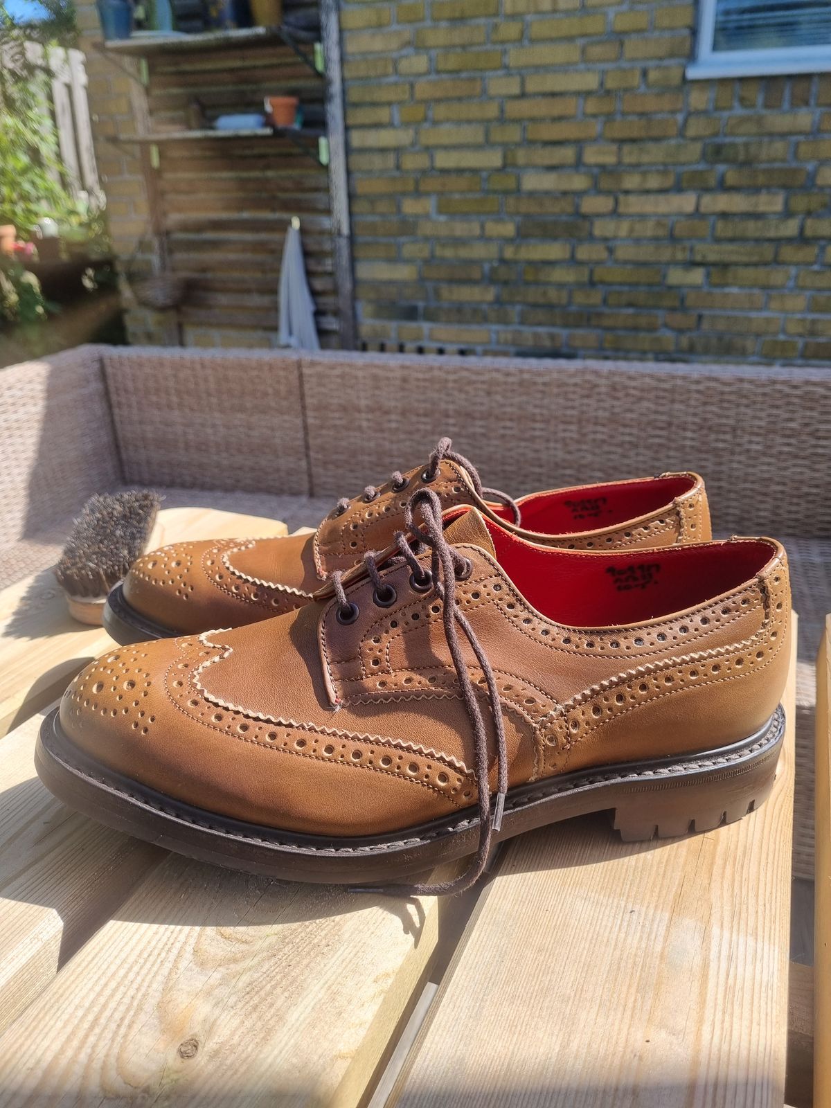 Photo by JSD on August 13, 2025 of the Tricker's Bourton Country Shoe in Horween Wheat Cavalier.
