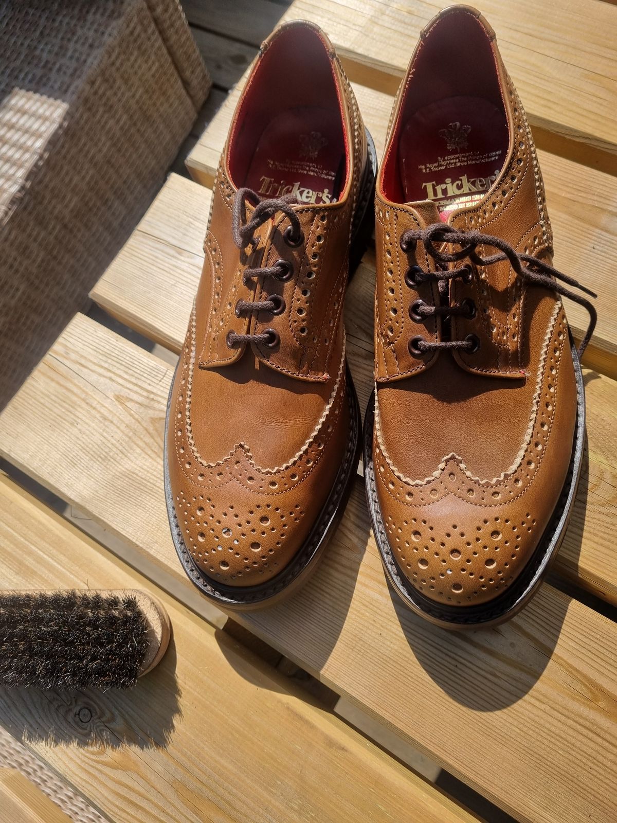 Photo by JSD on August 13, 2025 of the Tricker's Bourton Country Shoe in Horween Wheat Cavalier.