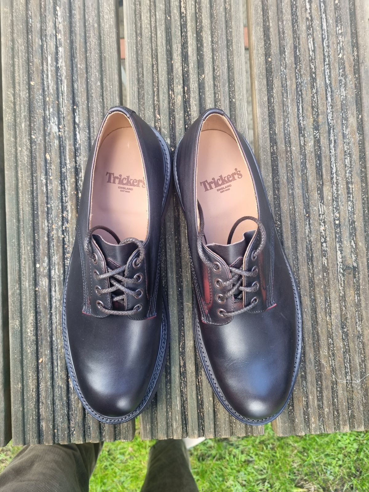Photo by JSD on September 24, 2025 of the Tricker's Daniel Tramping Shoe in Espresso Juniper Calf.