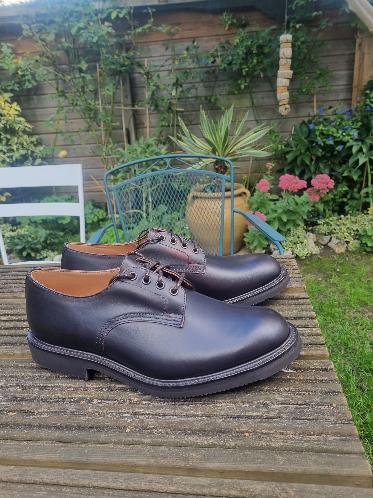 Photo by JSD on September 24, 2025 of the Tricker's Daniel Tramping Shoe in Espresso Juniper Calf.