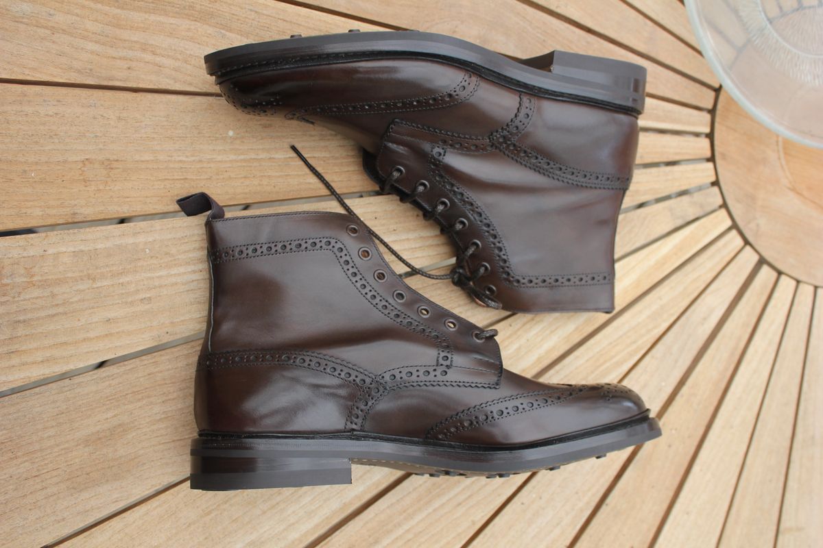 Photo by JSD on December 17, 2025 of the Tricker's Stow Country Boot in Espresso Burnished Calf.