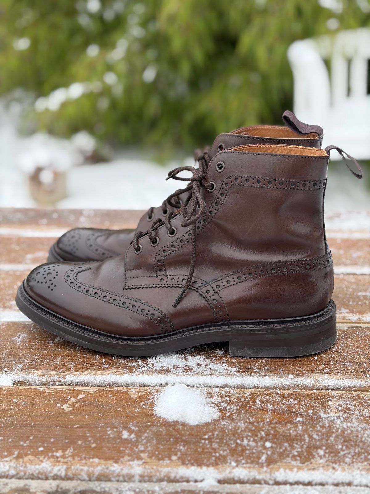 Photo by JSD on January 7, 2026 of the Tricker's Stow Country Boot in Espresso Burnished Calf.