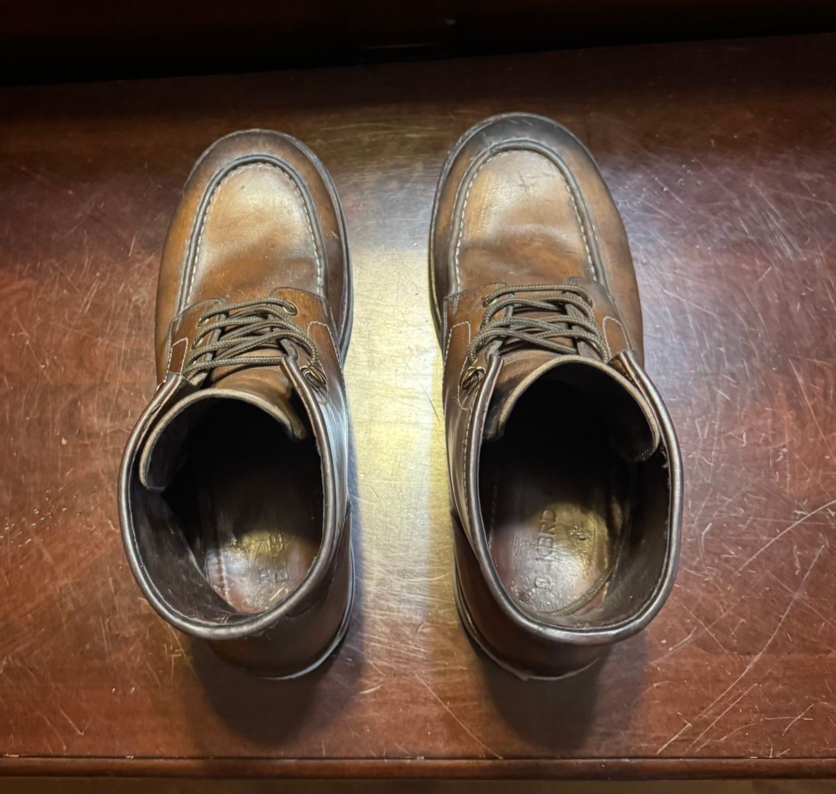 Photo by Bootsforever on January 2, 2026 of the Blkbrd Shoemaker Dallas Moctoe Boot in Horween Natural Chromexcel.