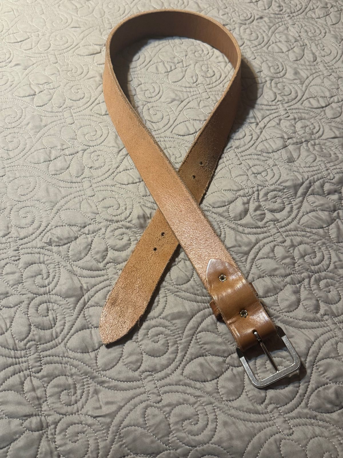 Photo by Bootsforever on October 5, 2025 of the Jay’s Custom Leather In Muddy Pond, Tennessee No Model Number in Waxed Natural Veg Tan.