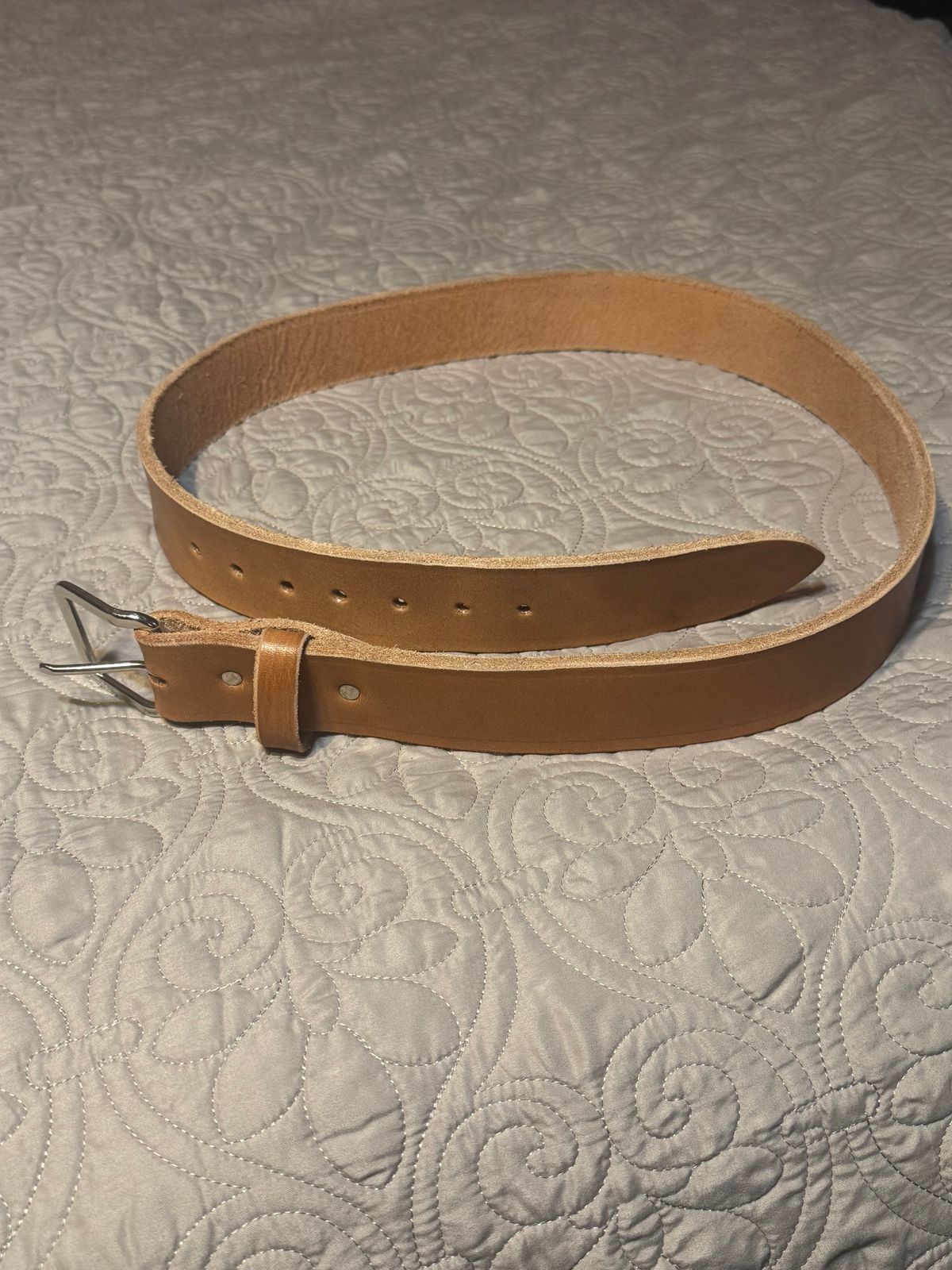 Photo by Bootsforever on October 5, 2025 of the Jay’s Custom Leather In Muddy Pond, Tennessee No Model Number in Waxed Natural Veg Tan.