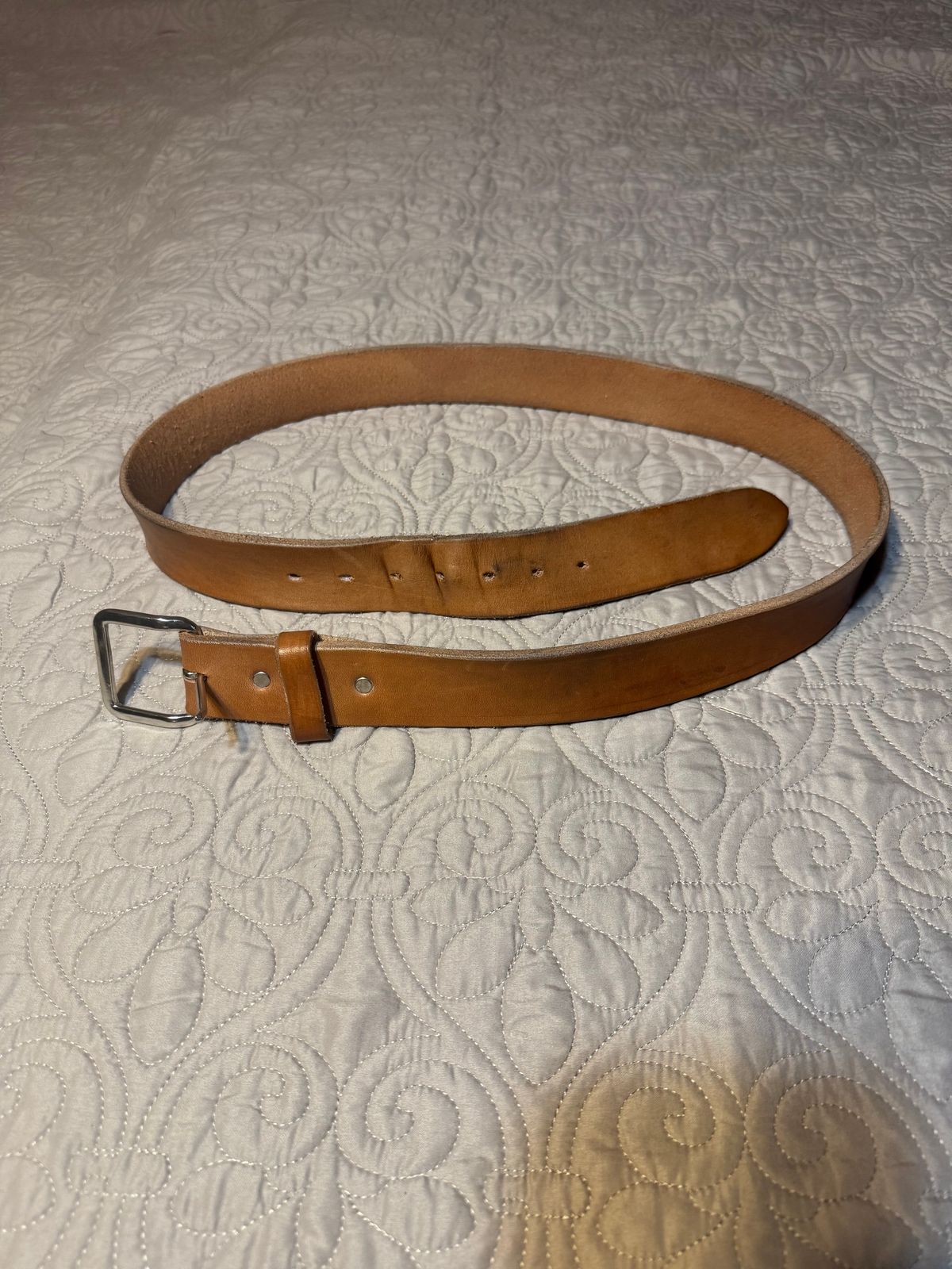 Photo by Bootsforever on December 2, 2025 of the Jay’s Custom Leather In Muddy Pond, Tennessee No Model Number in Waxed Natural Veg Tan.