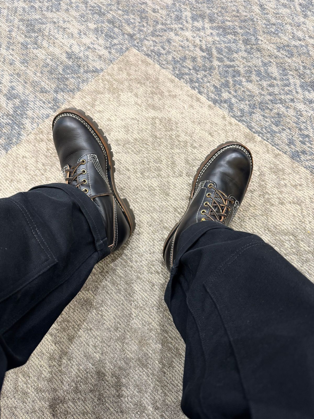 Photo by KaniThunder on April 18, 2026 of the Wesco Warren Boot in Horween Black Chromexcel Horsehide.
