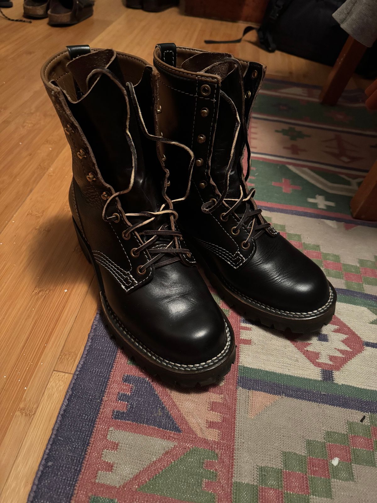 Photo by KaniThunder on February 21, 2026 of the Wesco Warren Boot in Maryam Black Horsehide.