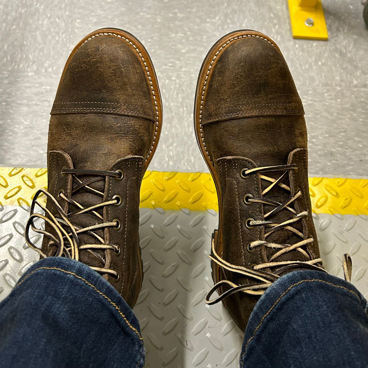 Photo by MennoNaseem on February 20, 2024 of the Truman Cap Toe Boot in C.F. Stead Stone Rambler.