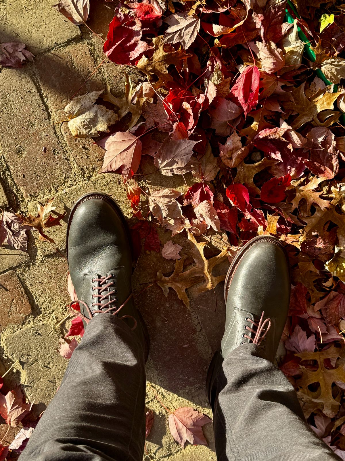 Photo by bigbootyboots on January 5, 2025 of the Viberg Navvy Boot in Horween Washed Chromexcel.