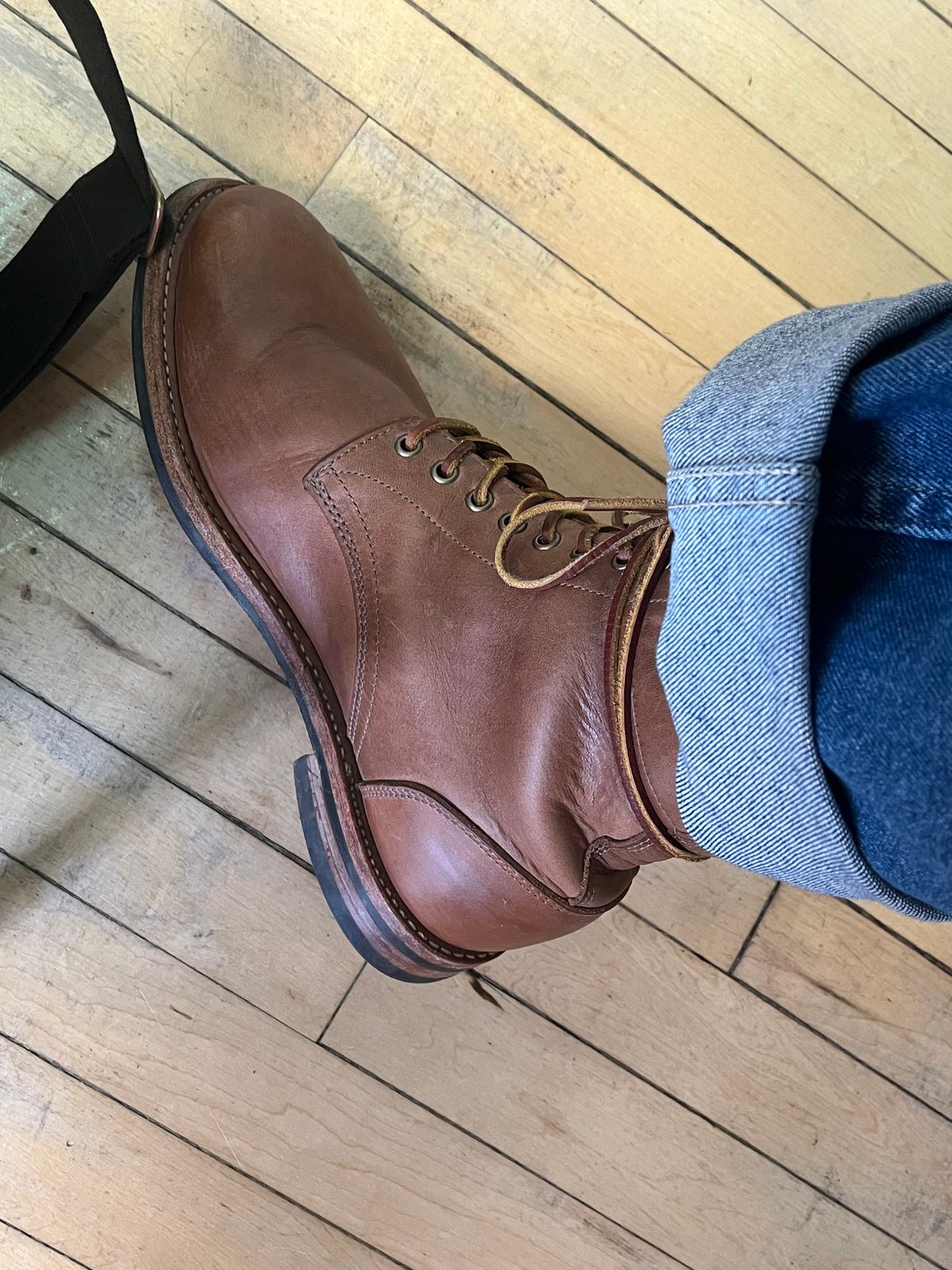 Photo by TheGoodOlRebel on April 28, 2026 of the Oak Street Bootmakers Trench Boot in Horween Natural Chromexcel.