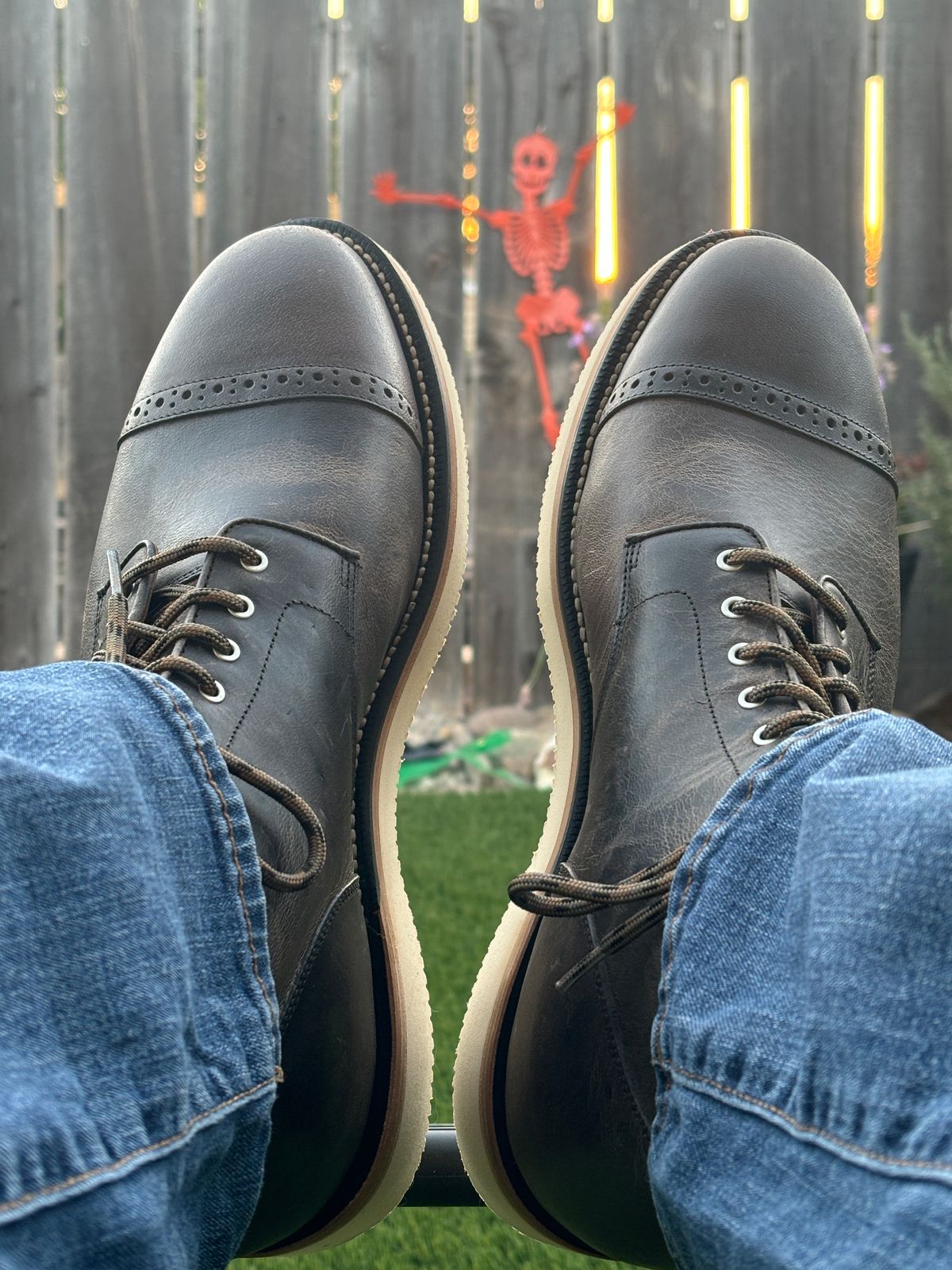 Photo by j03_gr1nd on October 1, 2024 of the Grant Stone Garrison Boot in teton waxy stag from gallun tannery.