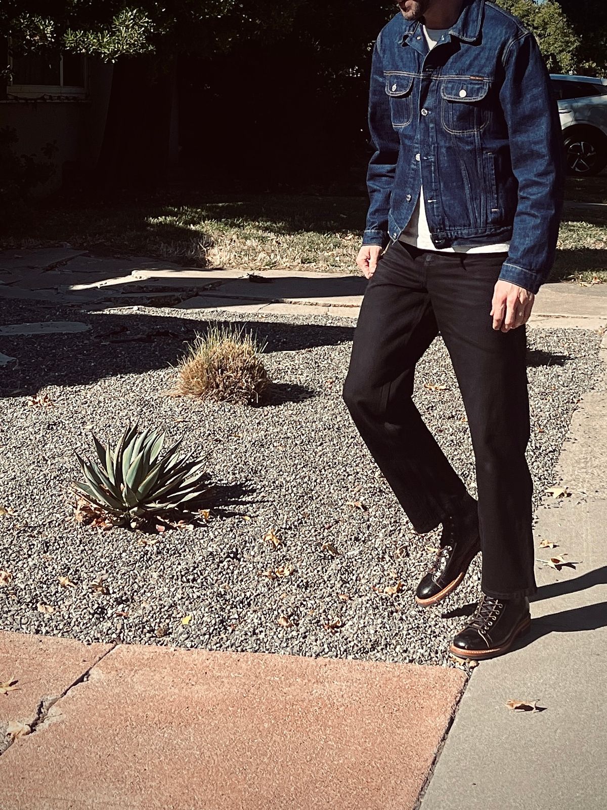 Photo by Skinnylegend on October 11, 2025 of the John Lofgren Monkey Boots in Shinki Wabi-Sabi Horsebutt.