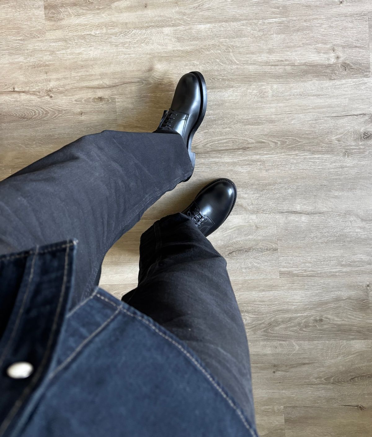 Photo by Skinnylegend on April 22, 2026 of the John Lofgren USN Low Quarter Shoes in Black French Calfskin.