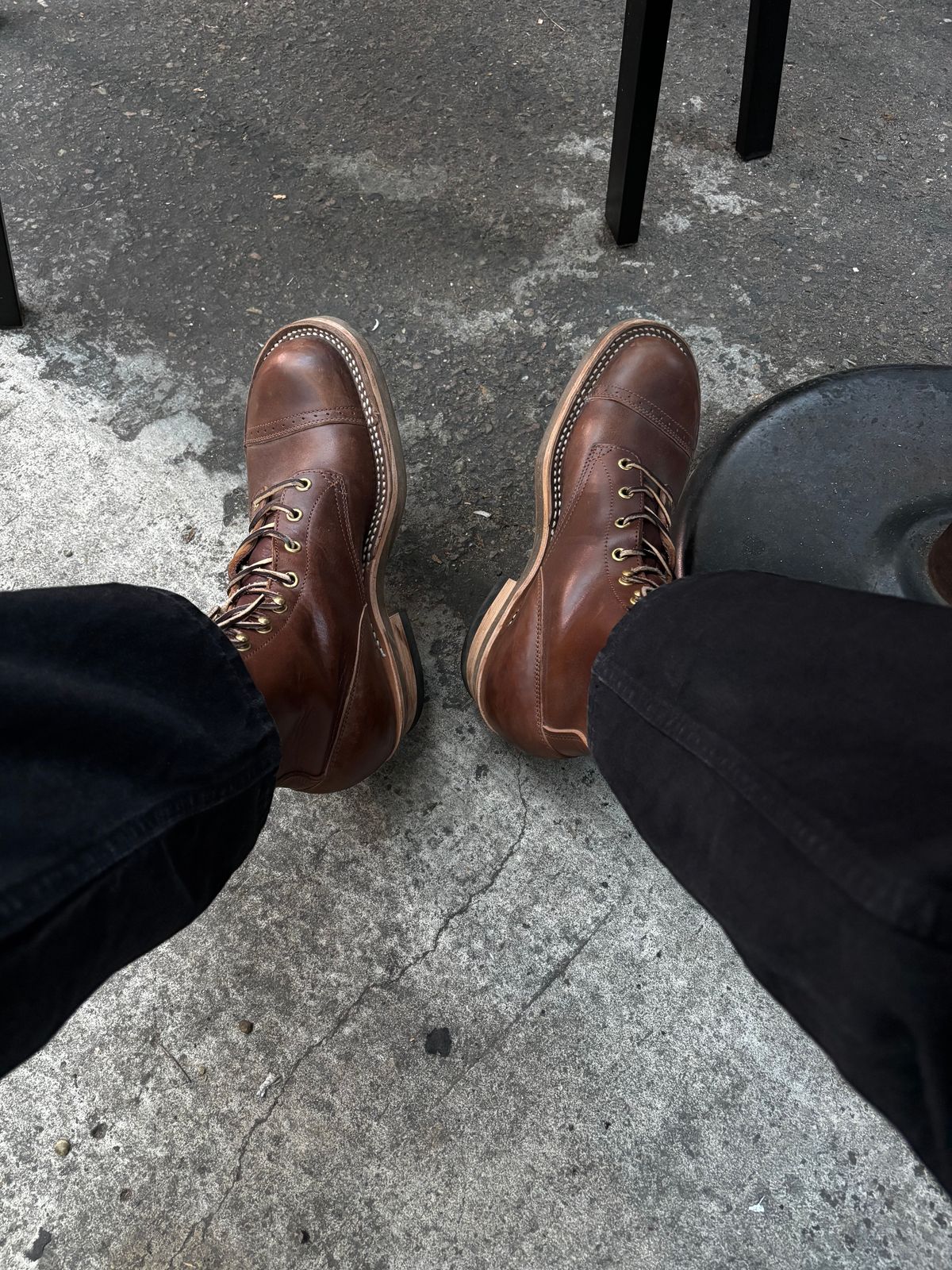 Photo by Skinnylegend on April 10, 2026 of the Rolling Dub Trio Roots in Similar Brown Horsebutt #1010.