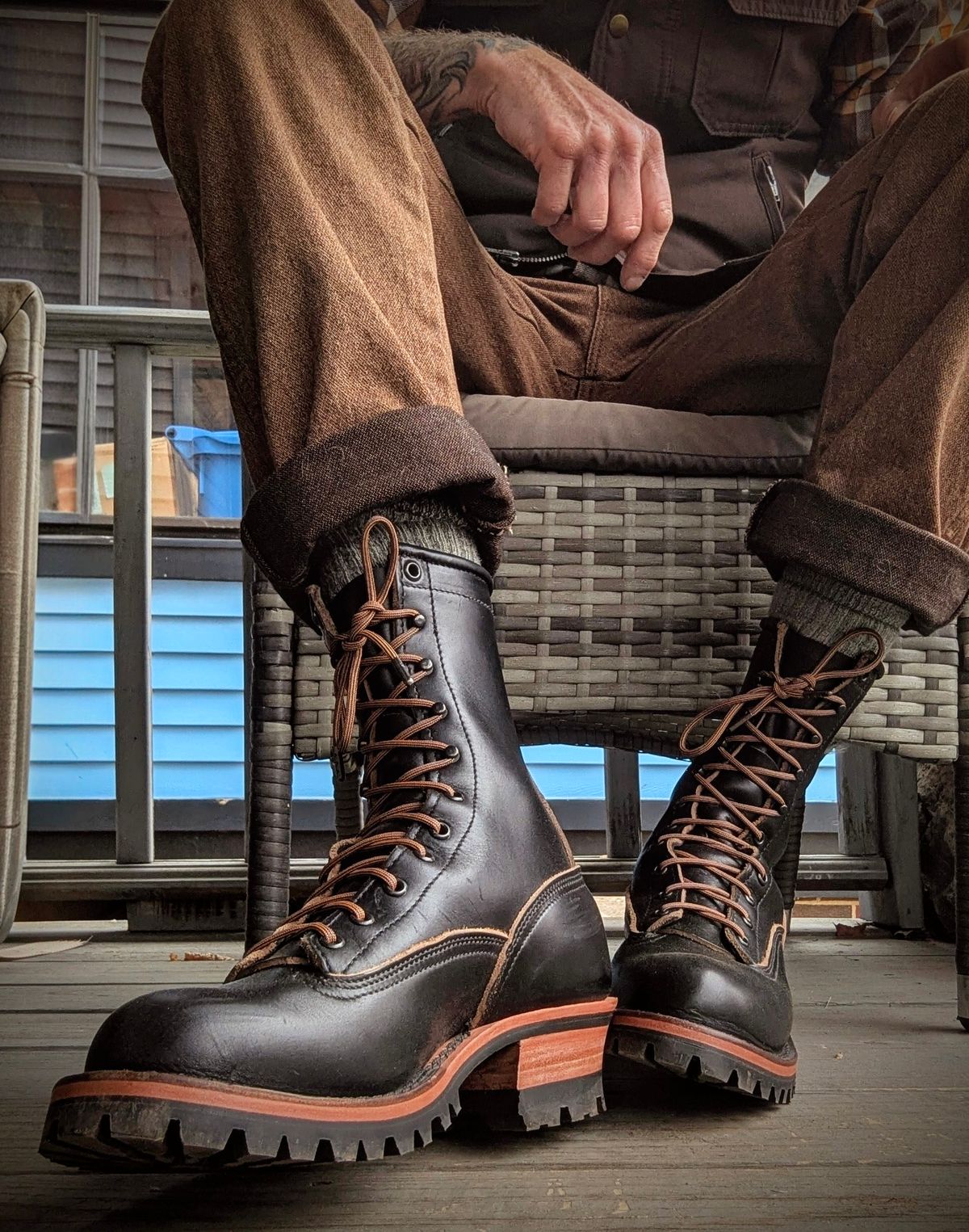 Photo by Pedro_Carolino on March 25, 2026 of the Nicks Lace To Toe in Horween Black Chromexcel.