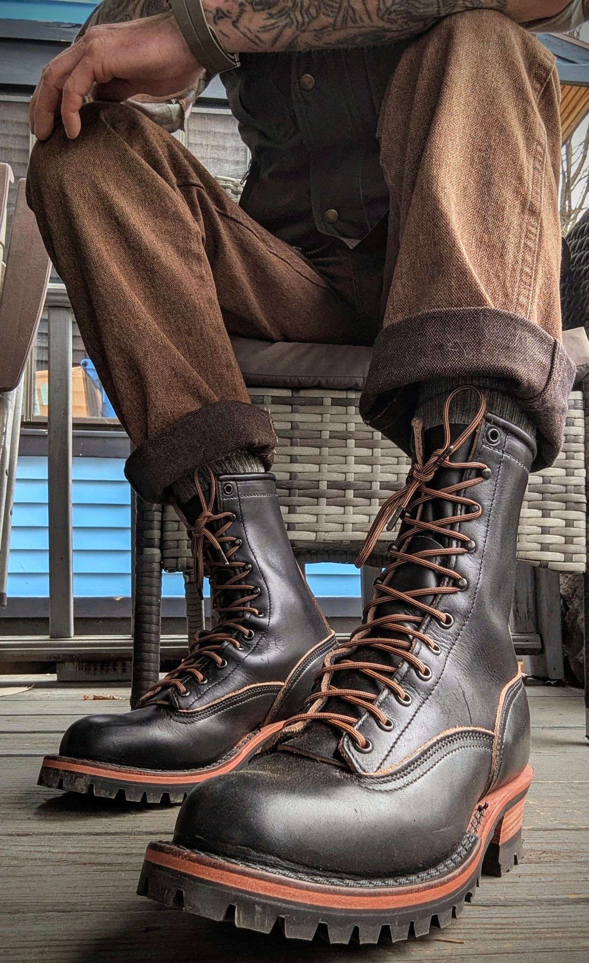 Photo by Pedro_Carolino on March 25, 2026 of the Nicks Lace To Toe in Horween Black Chromexcel.