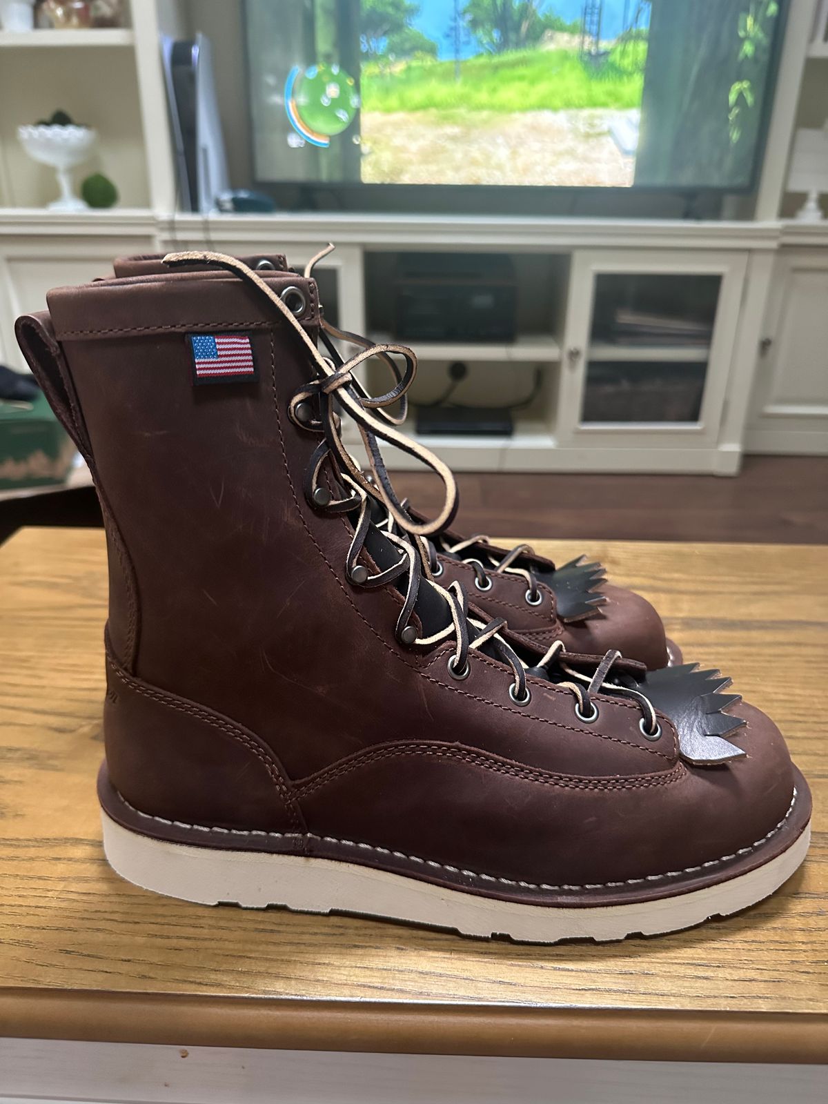 Photo by RedBrickSailor on July 3, 2026 of the Danner Bull Run 8” in Brown Full Grain.