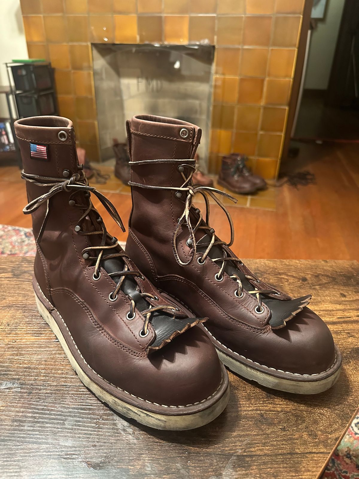 Photo by RedBrickSailor on July 8, 2026 of the Danner Bull Run 8” in Brown Full Grain.