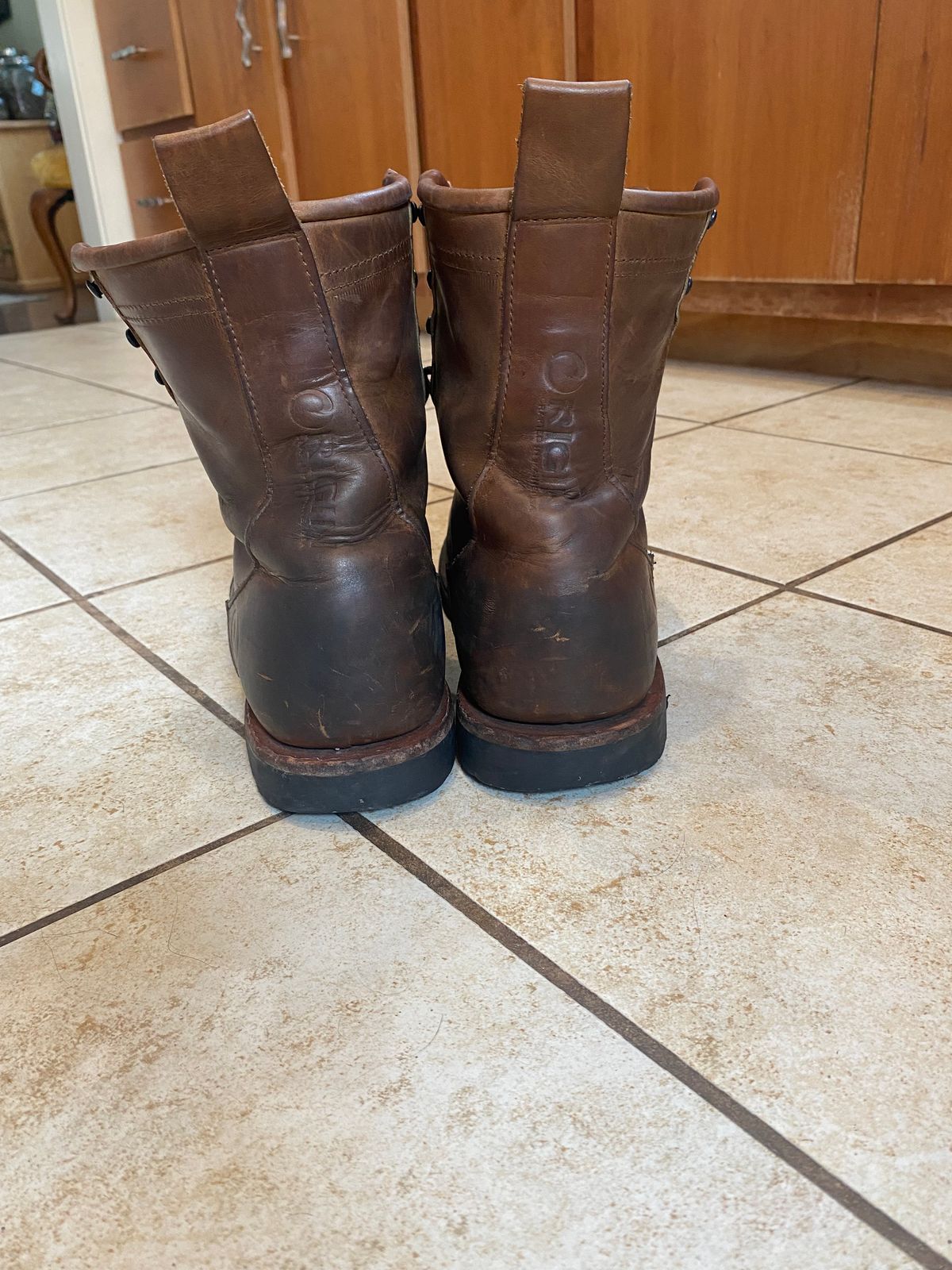 Photo by RedBrickSailor on January 27, 2026 of the Origin The Built Boot in Whiskey Water Resistant.