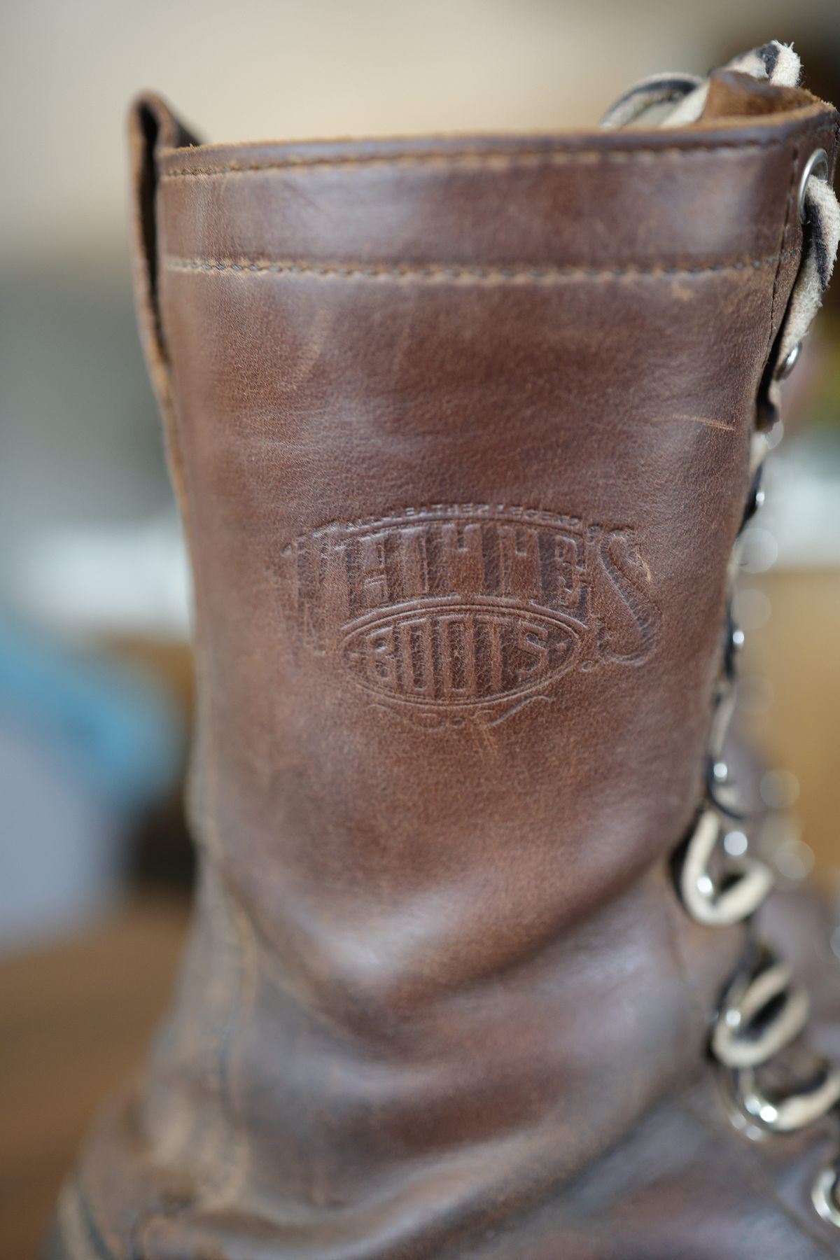 Photo by 7018 on July 4, 2025 of the White's Smokejumper in Horween Brown Chromexcel.