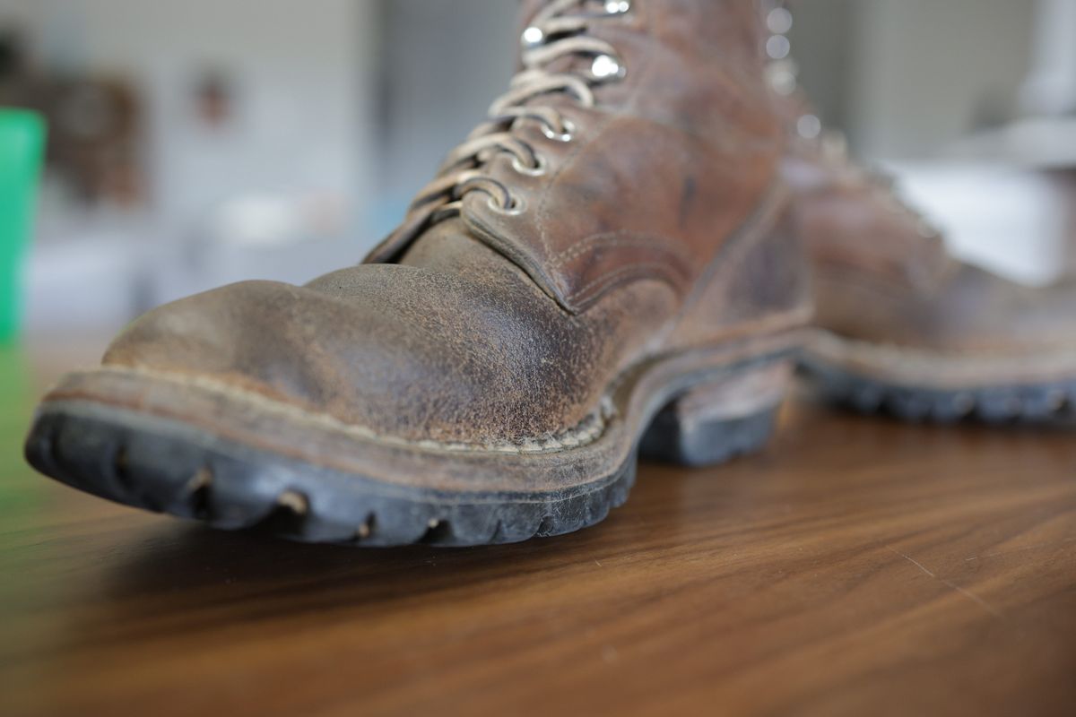 Photo by 7018 on July 4, 2025 of the White's Smokejumper in Horween Brown Chromexcel.
