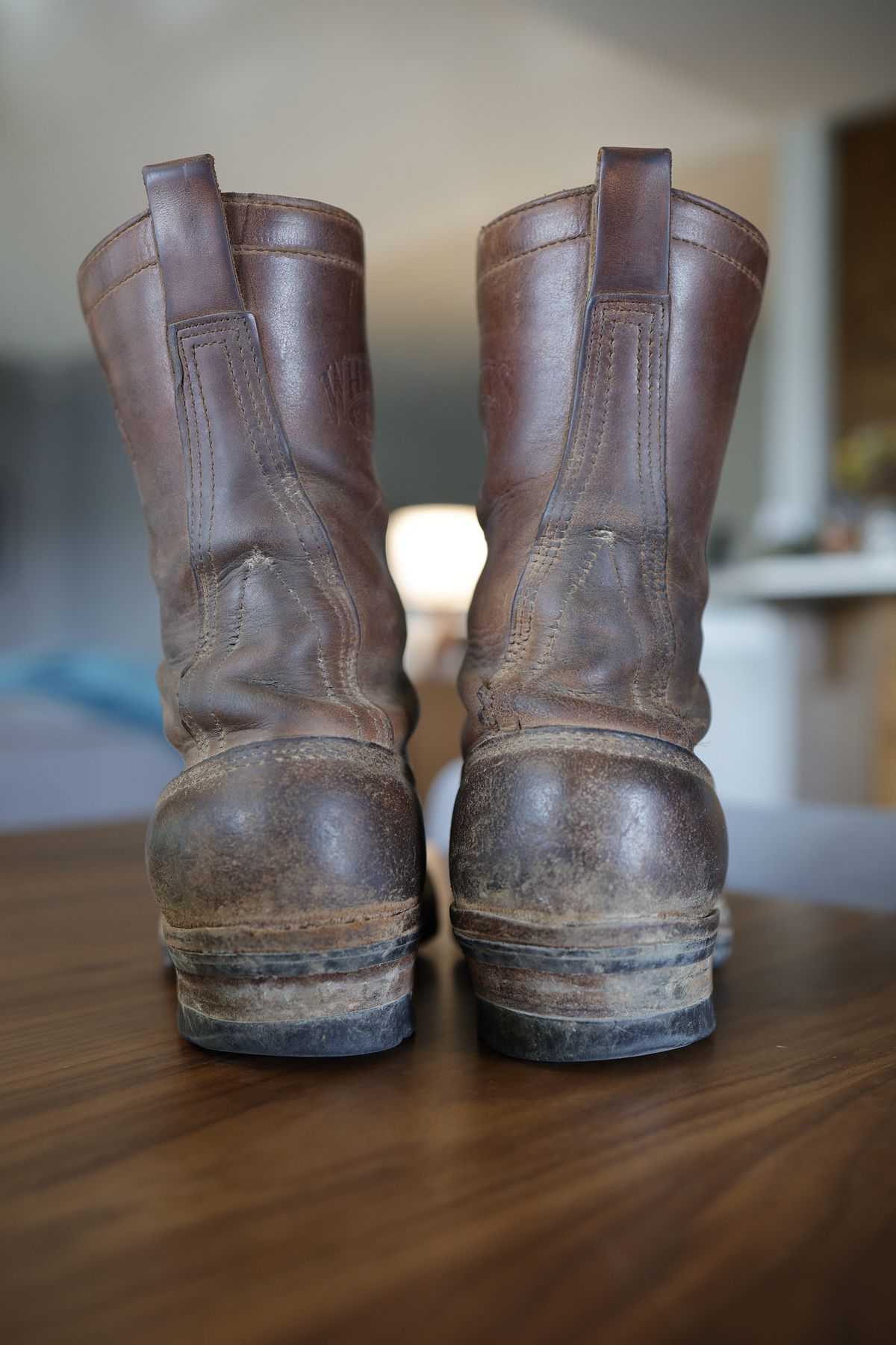 Photo by 7018 on July 4, 2025 of the White's Smokejumper in Horween Brown Chromexcel.